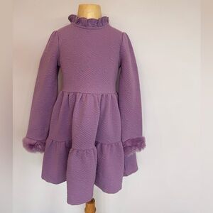 Janie & Jack Purple Dress with Faux Fur